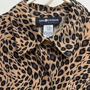 Sag Harbor Women’s Animal Print Shirt - Tan and Black